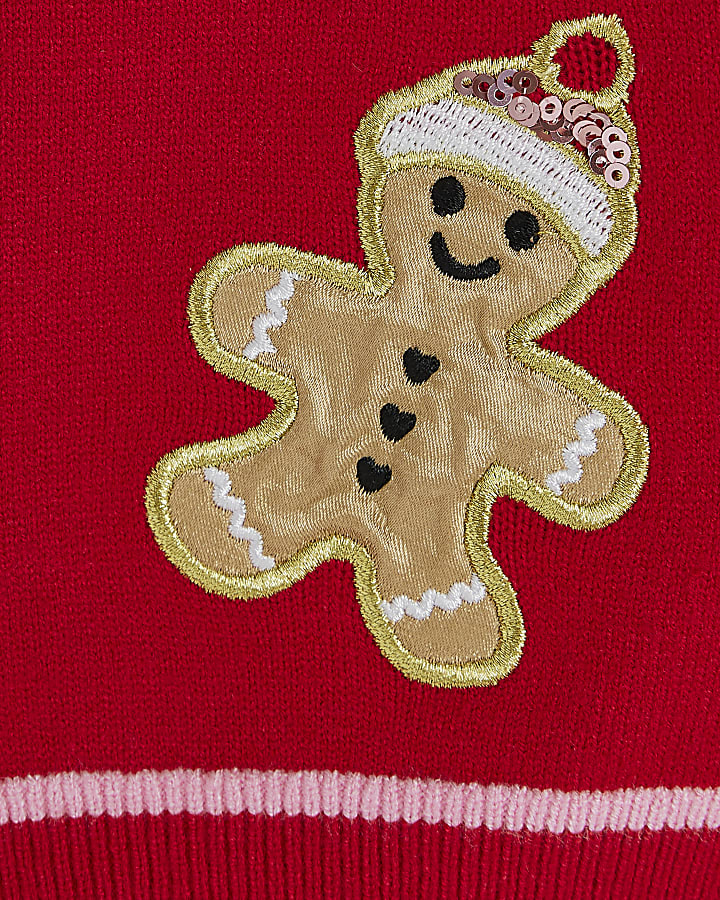 Mini Girls Red Christmas Cardigan
