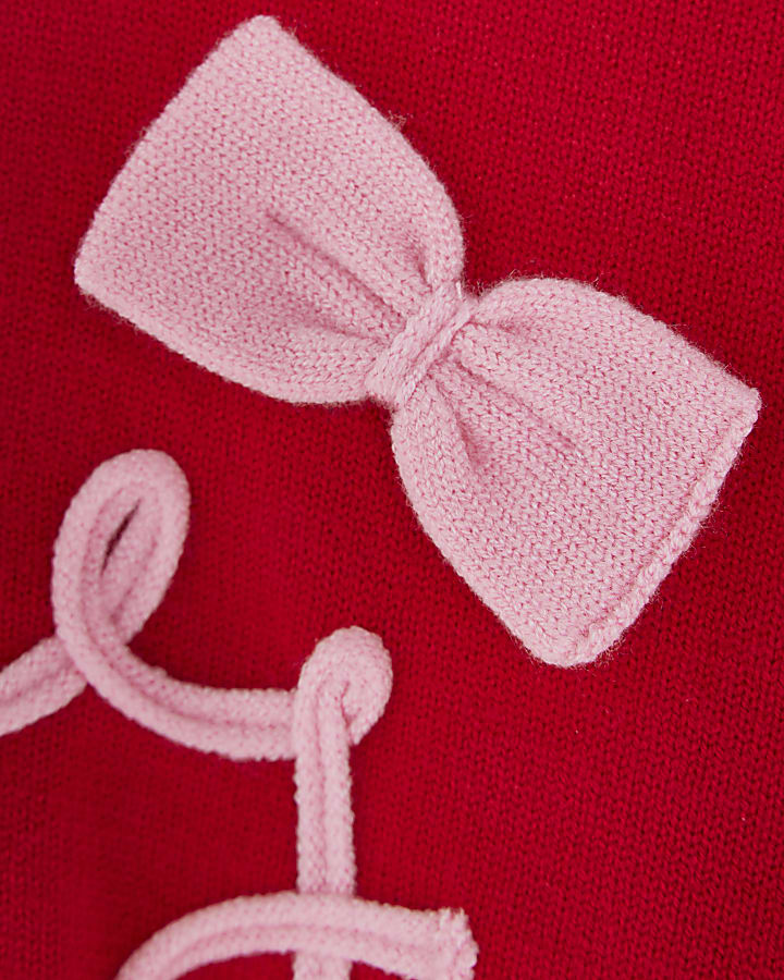 Girls Red Christmas Cardigan