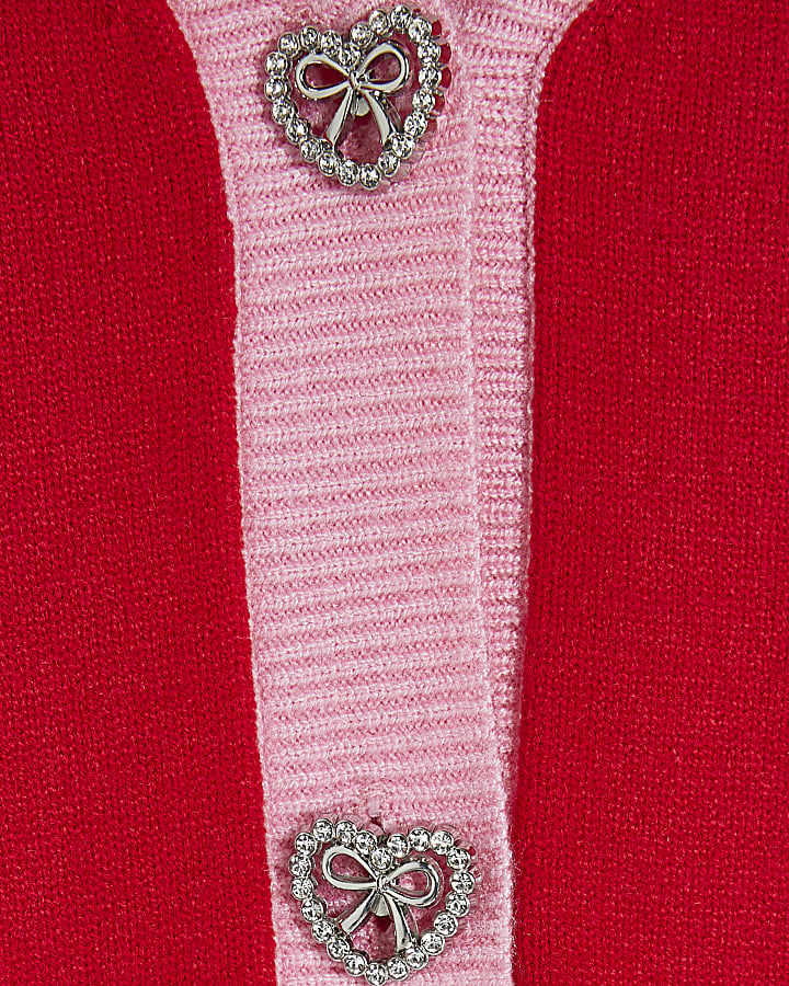 Girls Red Christmas Cardigan