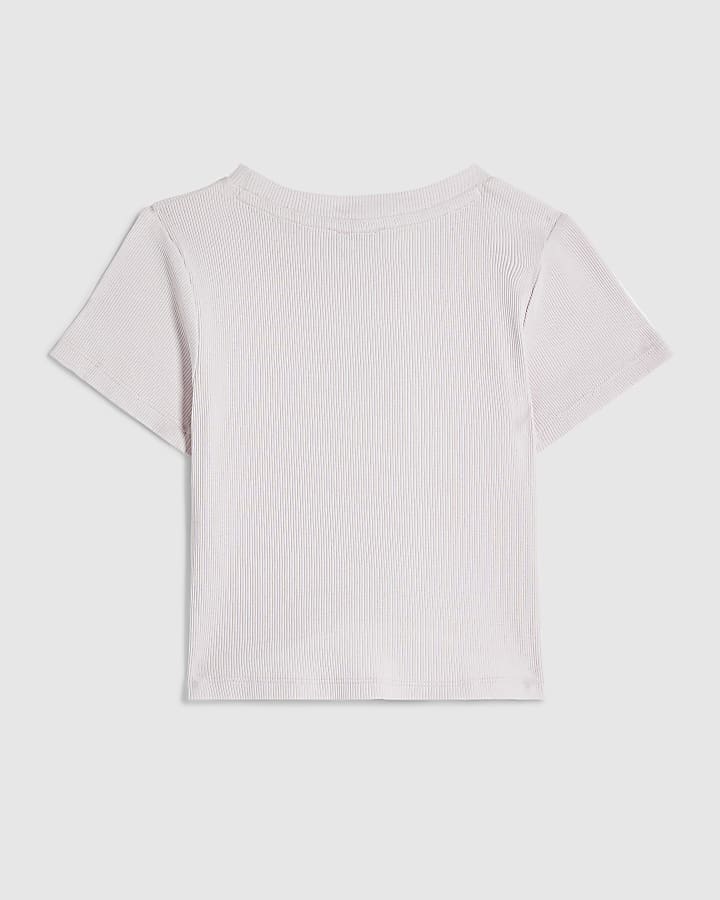 Girls Pink Diamante Snowman T-Shirt