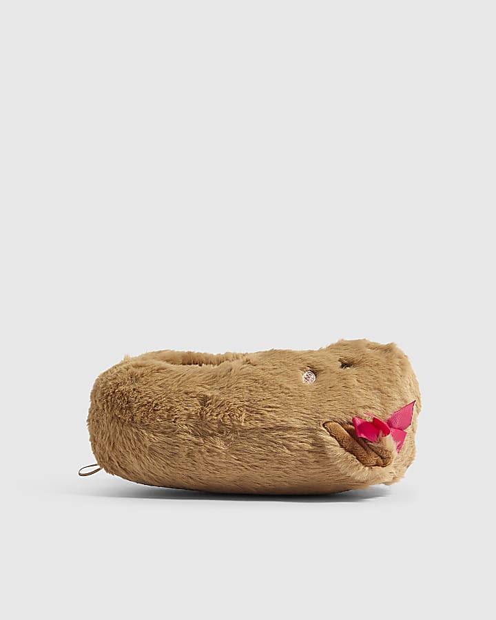 Girls Brown Capybara Slippers