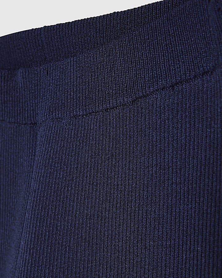 Girls Navy Knit Frogging Top Set