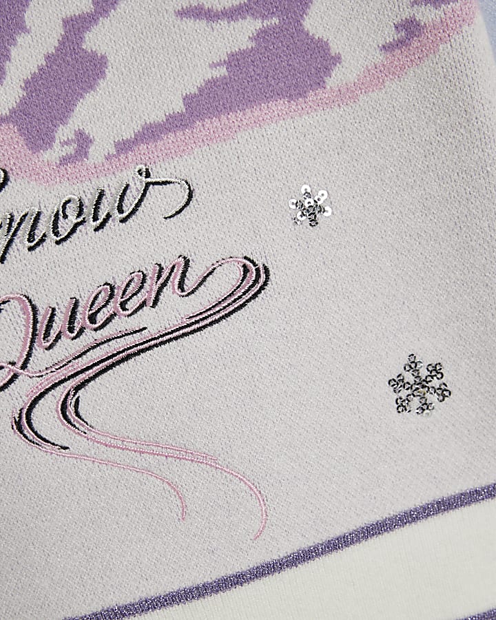 Mini Girls Purple Snow Queen Jumper