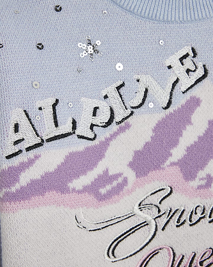 Mini Girls Purple Snow Queen Jumper