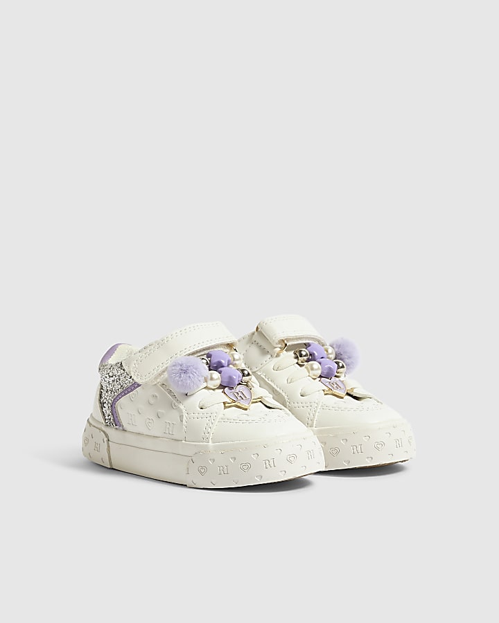Mini Girls White Charm Trainers