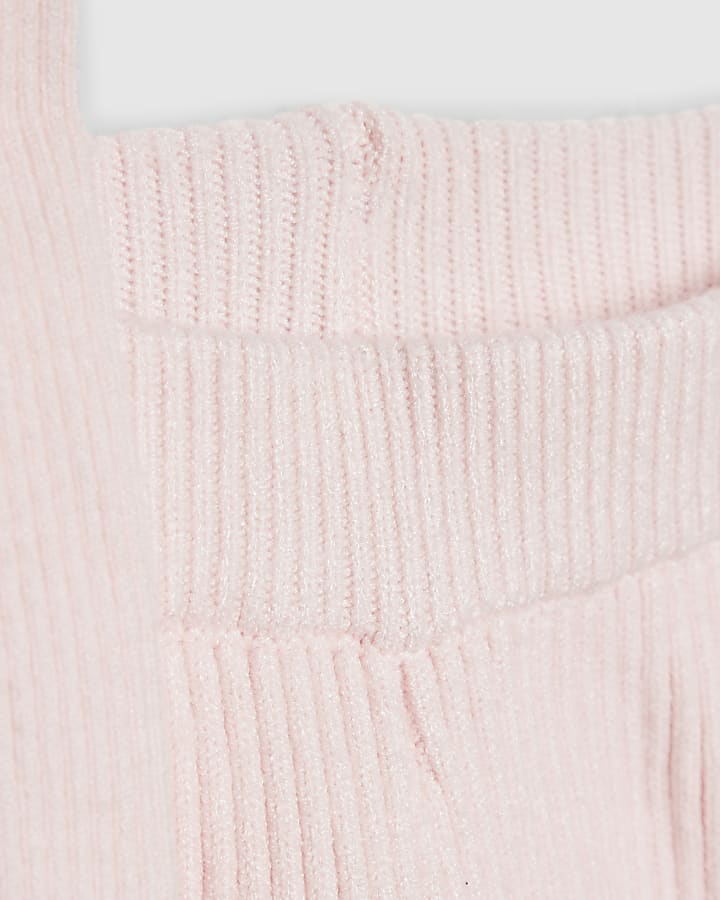 Girls Pink 2 In 1 Sassy Top and Trousers Set