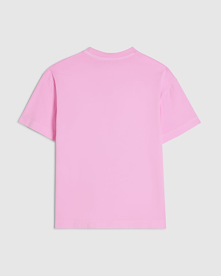Girls Pink NY Cherry Airbrush Neon T-Shirt