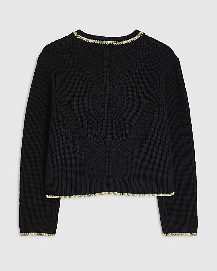 Girls Black Charm Jumper