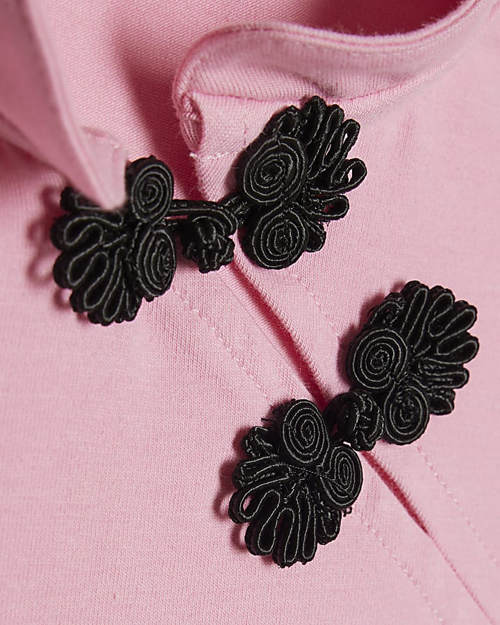 Girls Pink Frogging Detail Top