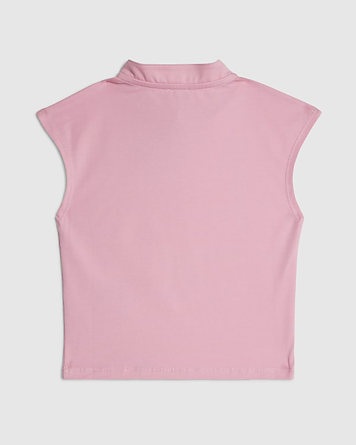Girls Pink Frogging Detail Top