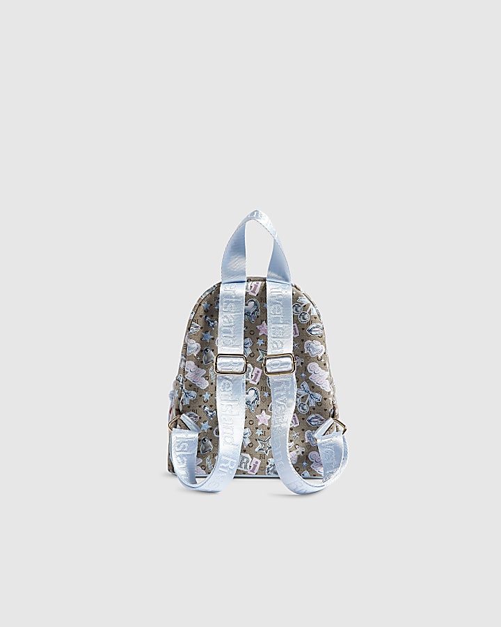 Girls Brown Icy Monogram Backpack