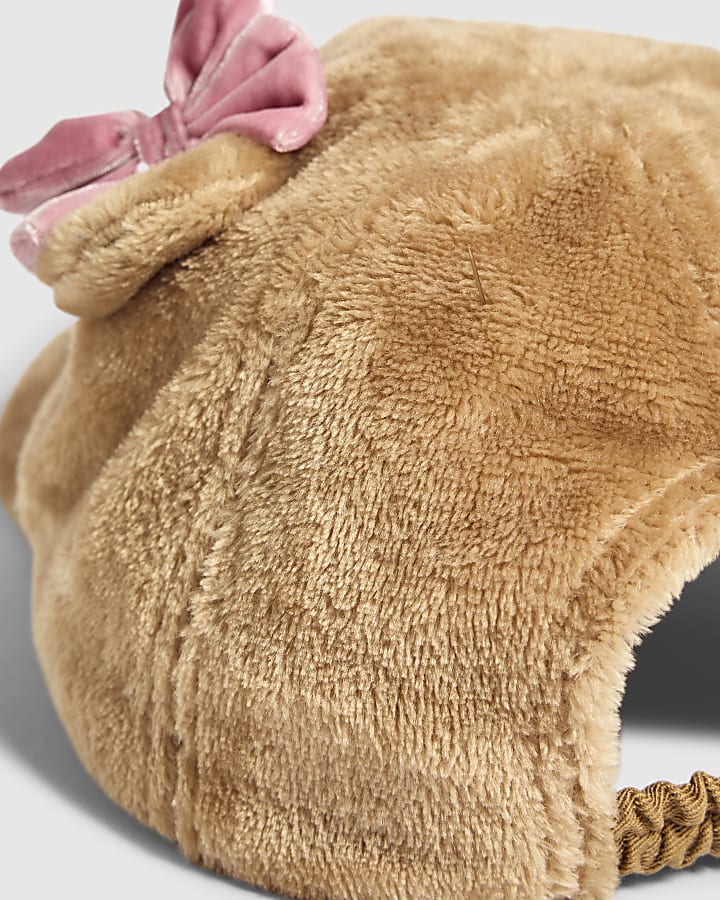 Mini Girls Brown Capybara Fur Cap