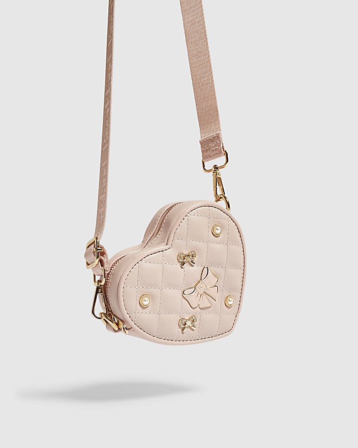 Girls Pink Heart Quilted Bag