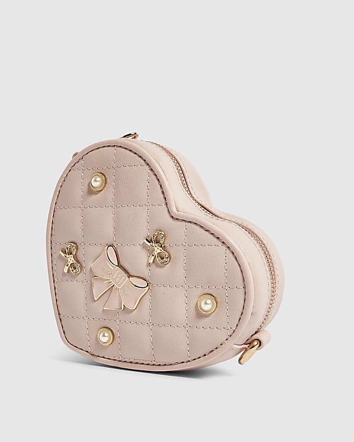 Girls Pink Heart Quilted Bag