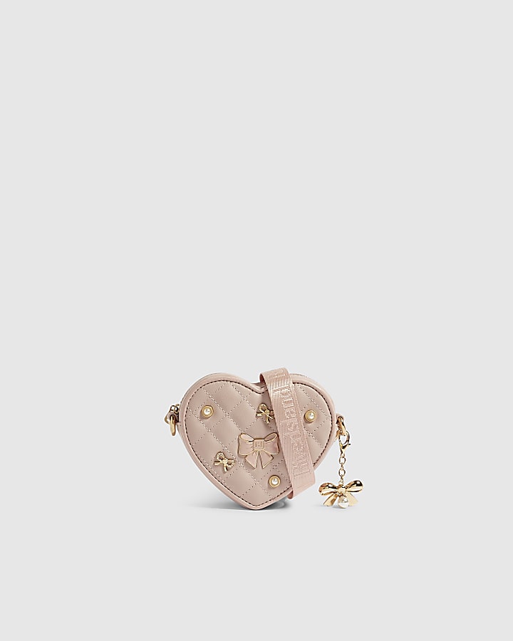 Girls Pink Heart Quilted Bag