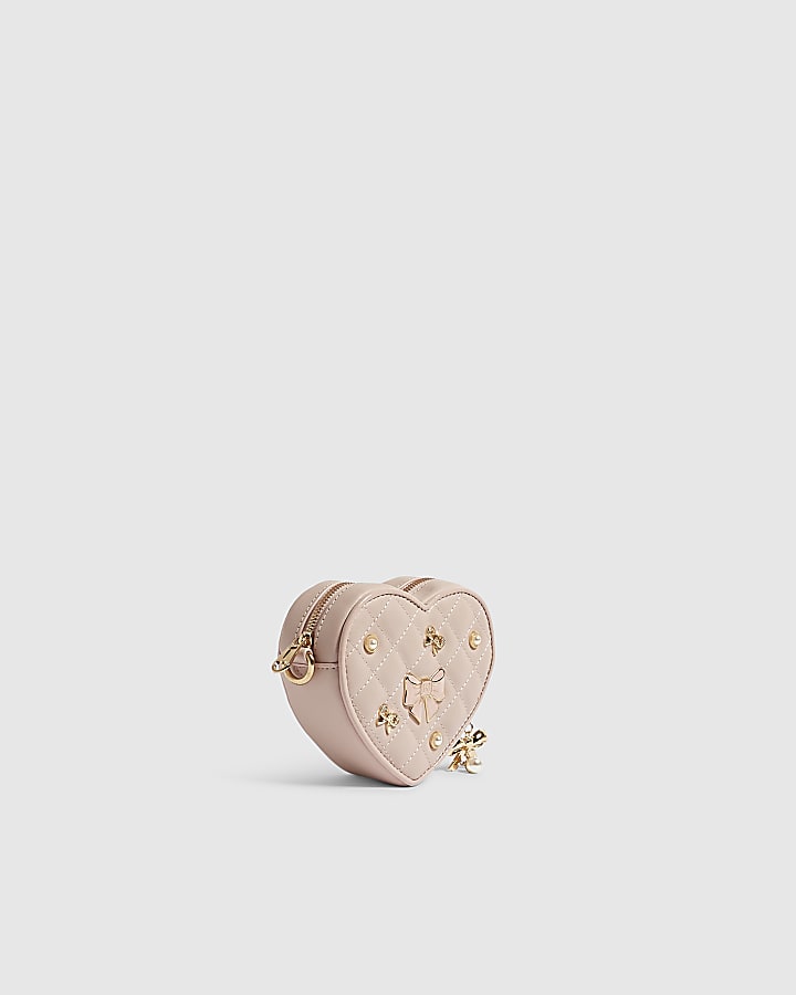 Girls Pink Heart Quilted Bag