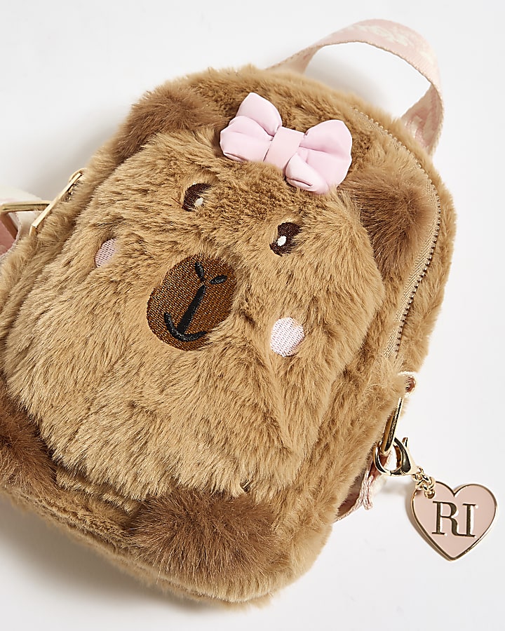 Girls Brown Capybara Crossbody Bag