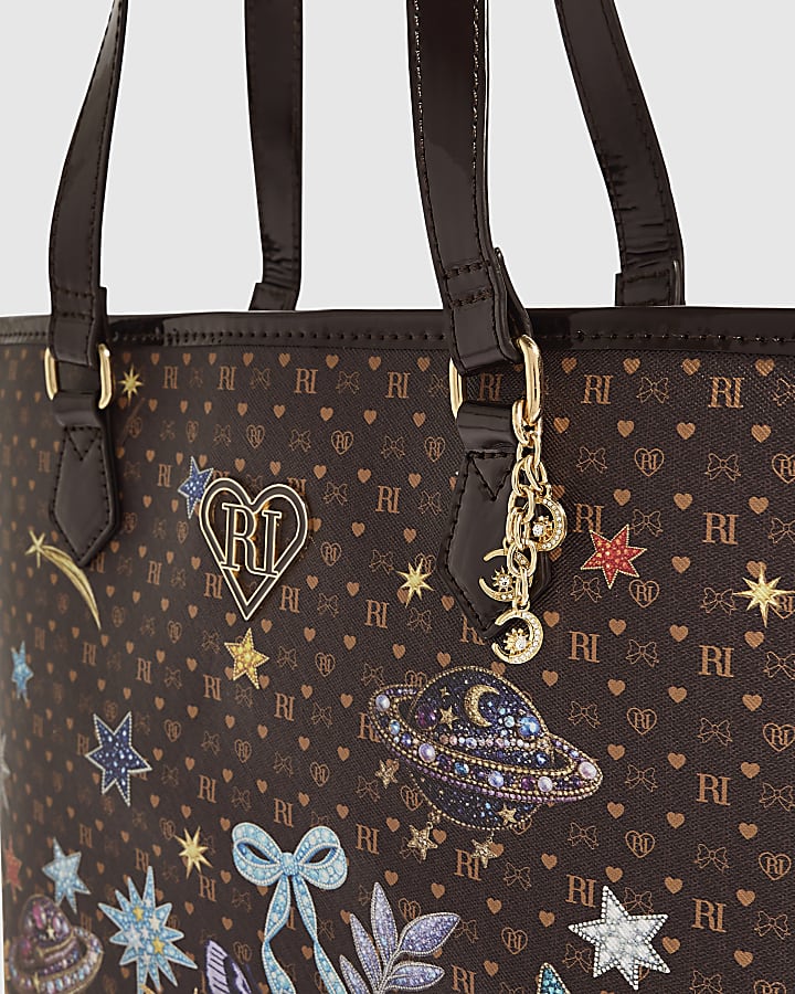 Girls Brown Celestial Shopper Bag