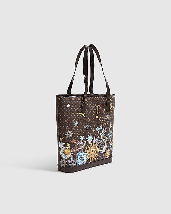 Girls Brown Celestial Shopper Bag