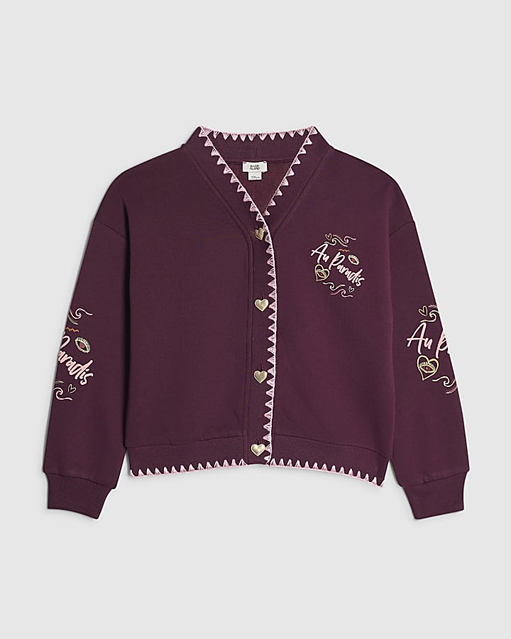 Girls Red Quirky Icon Cardigan
