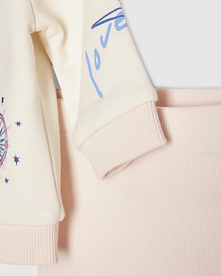 Baby Girl Cream Bow Embroidered Cardigan Set