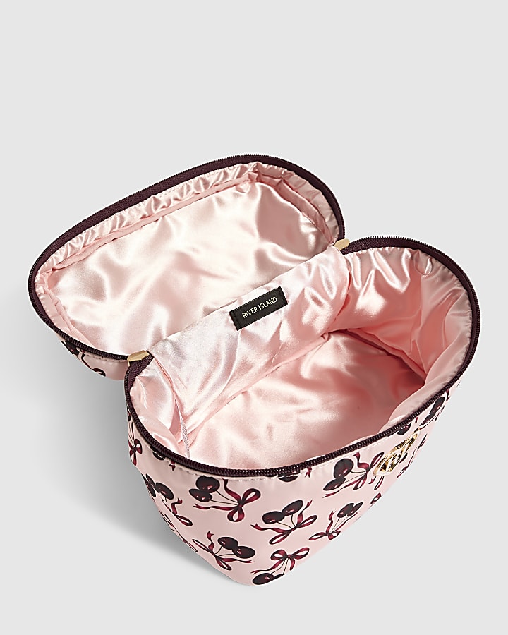 Girls Pink Cherry Bow Vanity Bag