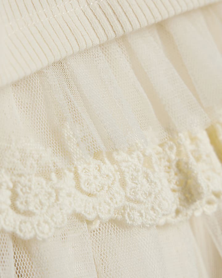 Baby Girls Cream Tulle Leggings Set