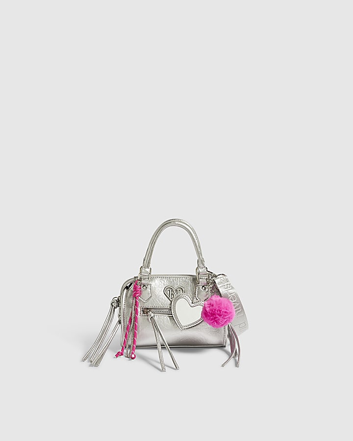 Girl Silver Multi Charm Cross Body Bag