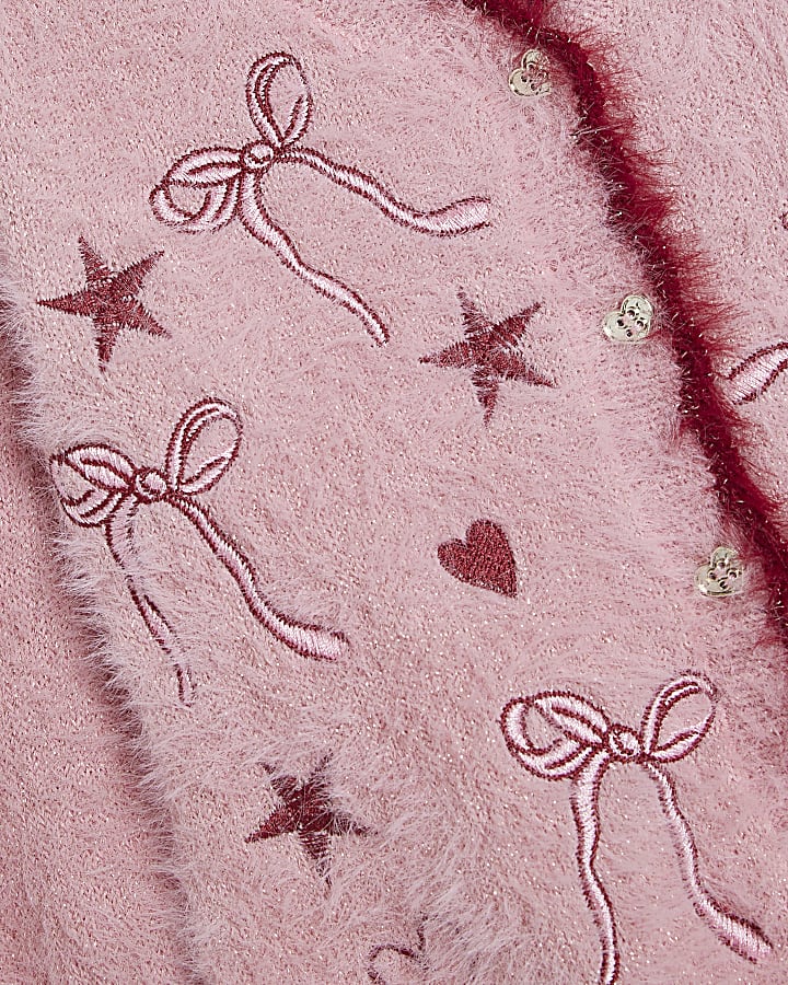 Baby Girls Pink Fluffy Cardigan Set
