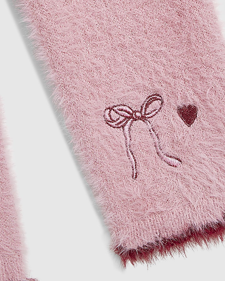 Baby Girls Pink Fluffy Cardigan Set