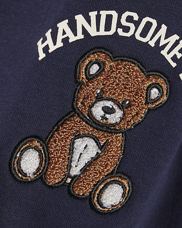 Baby Boys Navy Bear Sweatshirt Set
