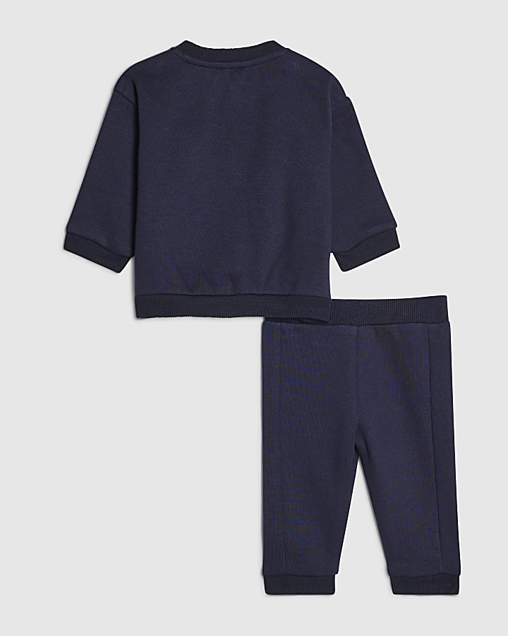 Baby Boys Navy Bear Sweatshirt Set