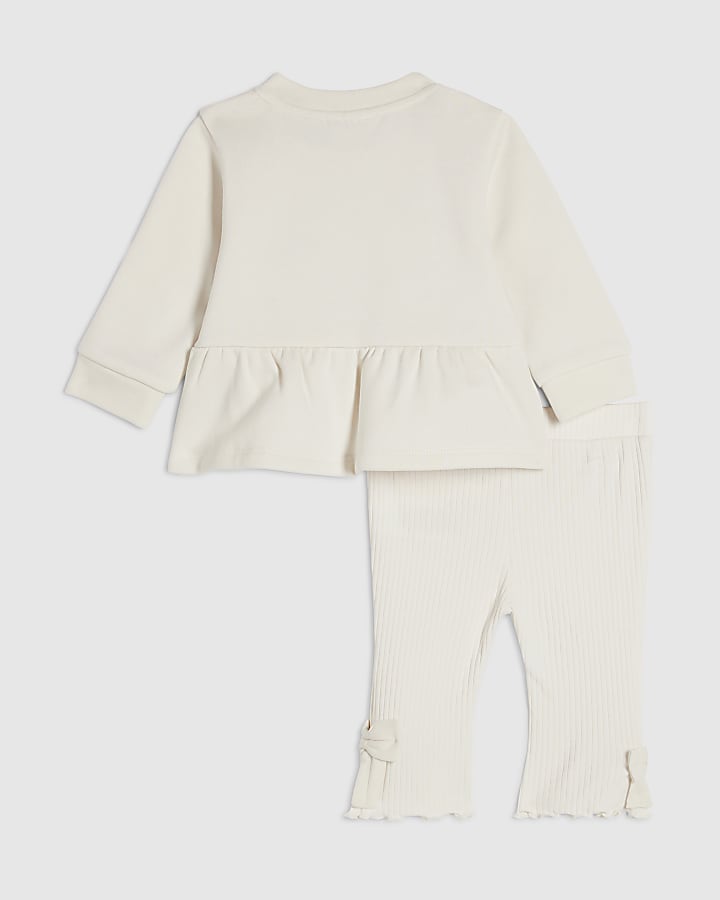 Baby Girls Cream Novelty Peplum Bodysuits Set