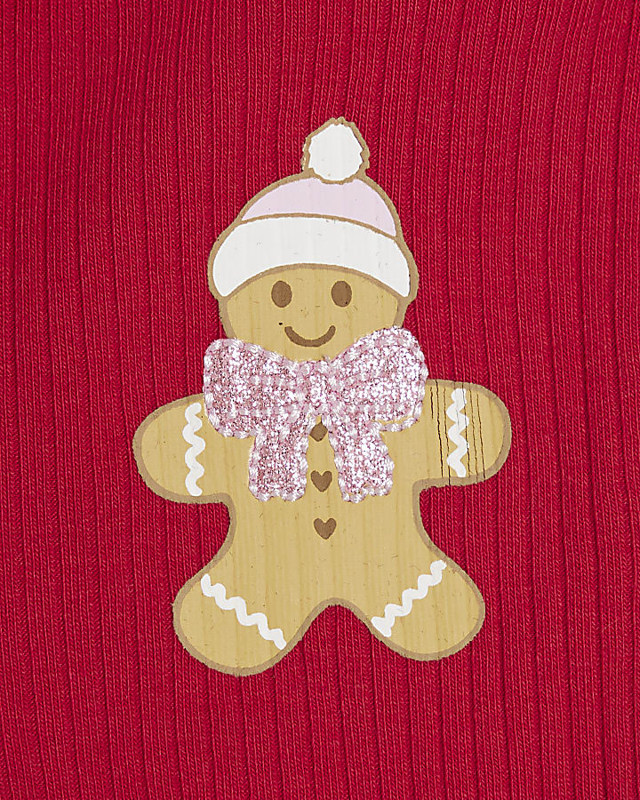 Baby Girls Red Christmas Novelty Peplum Set