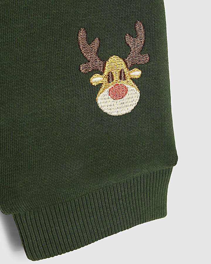 Baby Boys Green Reindeer Sweatshirt Set