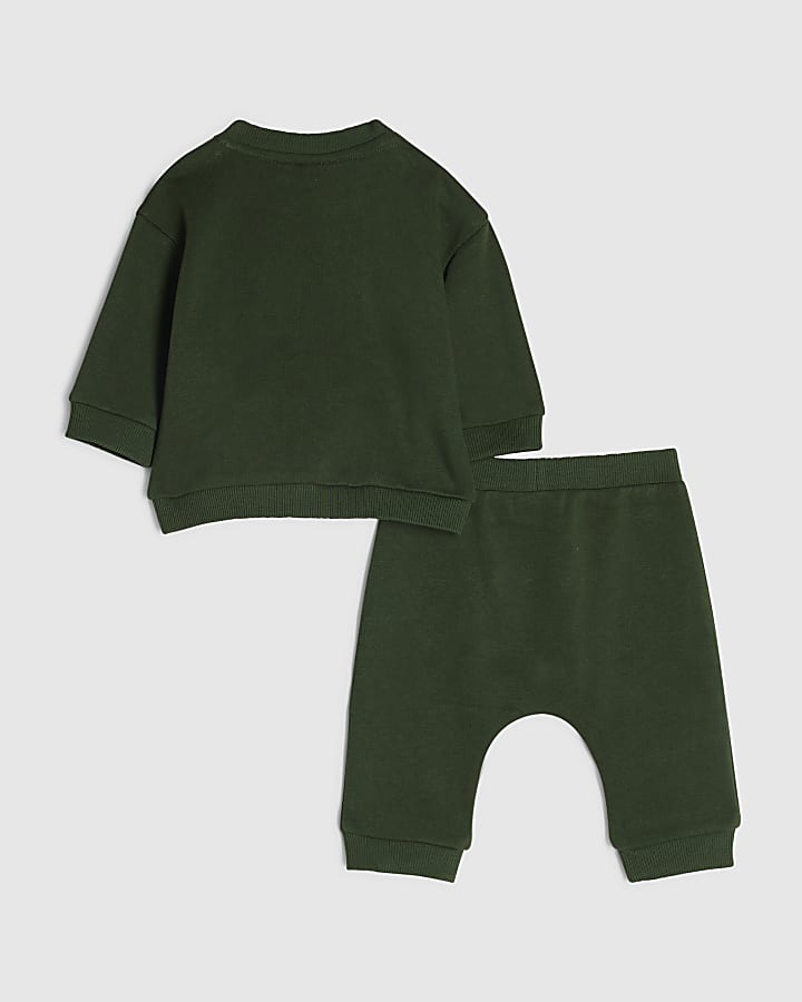 Baby Boys Green Reindeer Sweatshirt Set