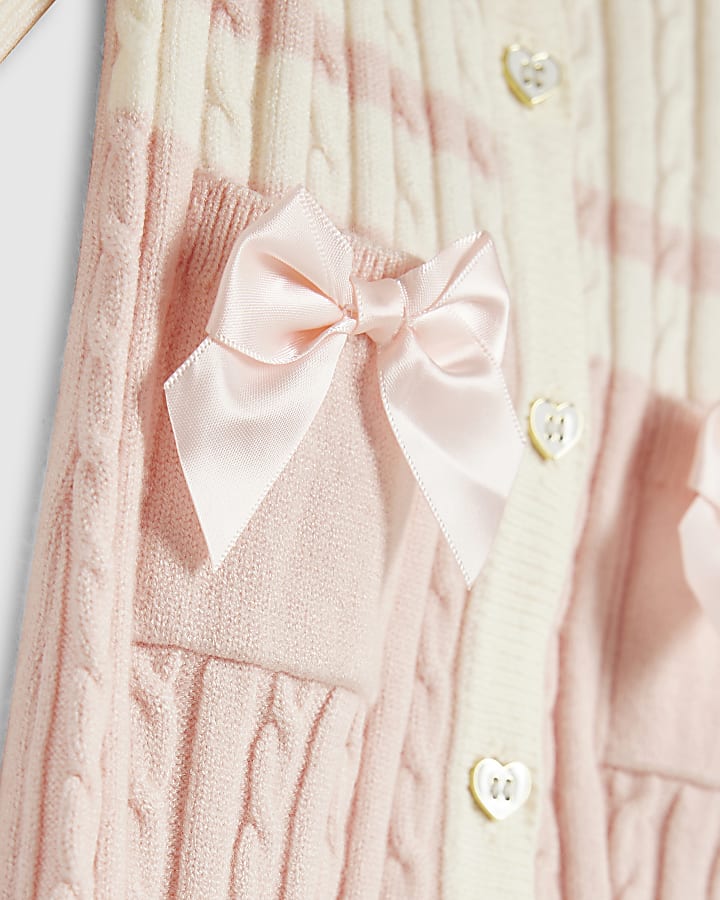 Baby Girls Pink Faux Fur Knit All In One