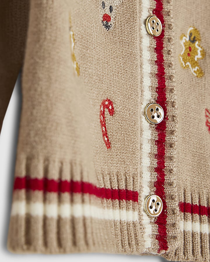Baby Boys Beige Novelty Knitted Cardigan Set