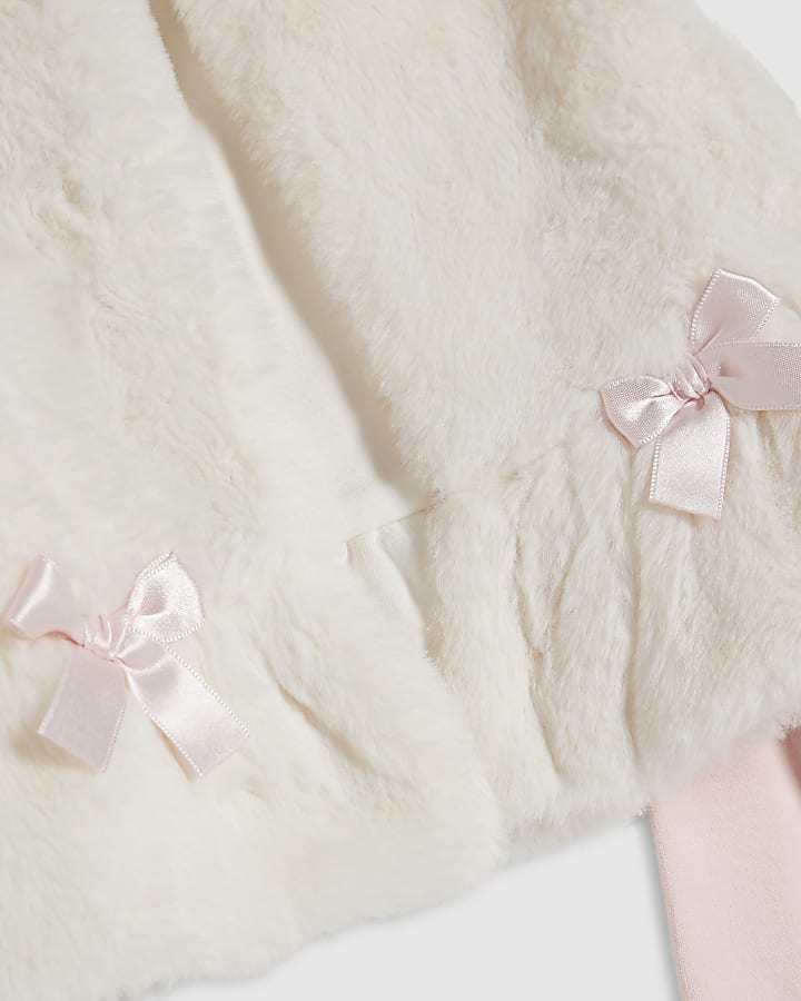 Baby Girls Pink Fur Gilet Set