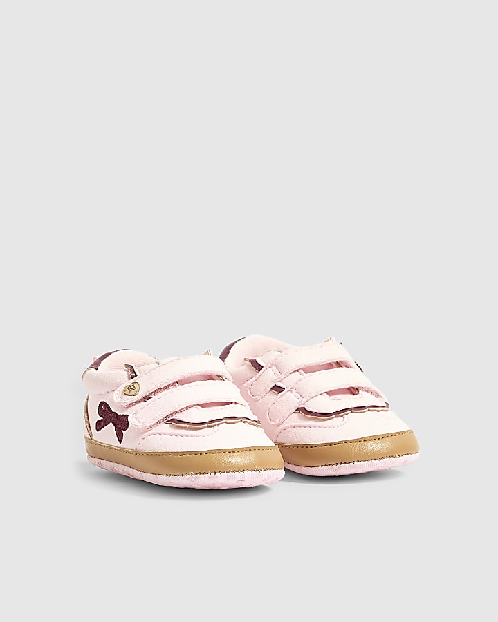 Baby Girls Pink Monogram Soles Trainers