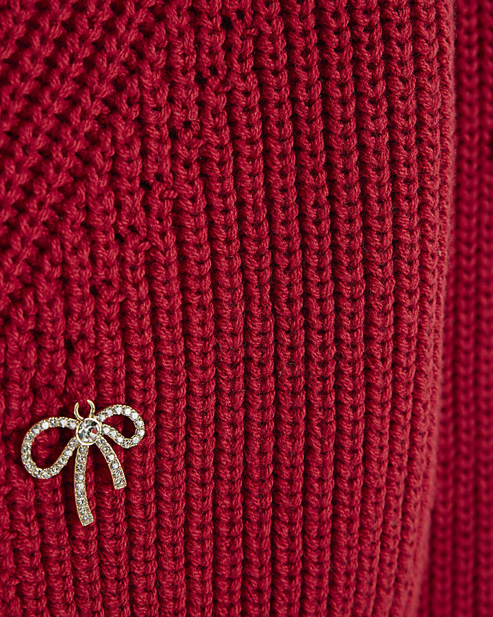 Girls Red Charm Jumper