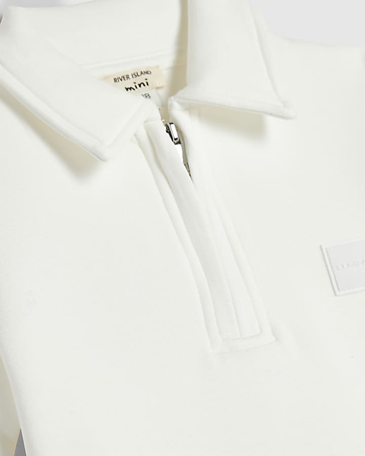 Mini Boys White Premium Polo Shirt