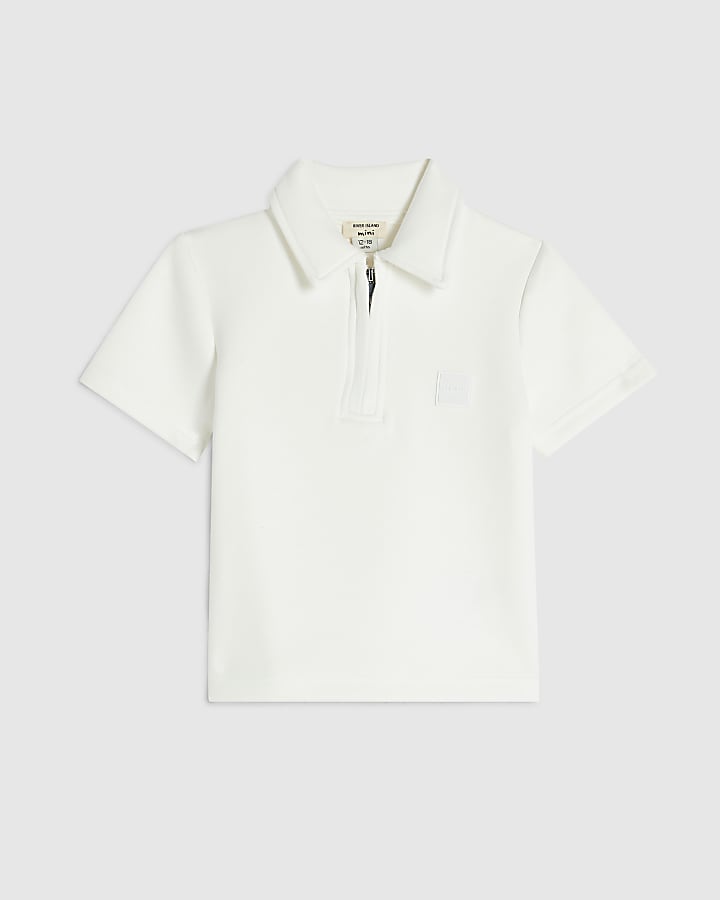 Mini Boys White Premium Polo Shirt