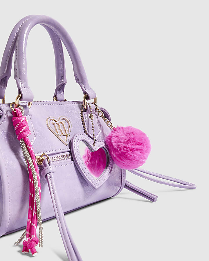 Girl Purple Multi Charm Cross Body Bag
