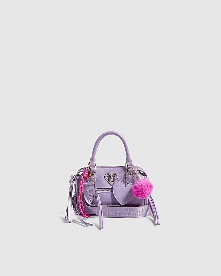 Girl Purple Multi Charm Cross Body Bag