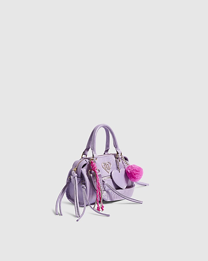 Girl Purple Multi Charm Cross Body Bag