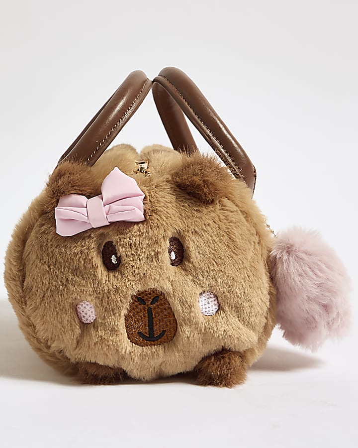 Girls Brown Capybara Bowler Bag