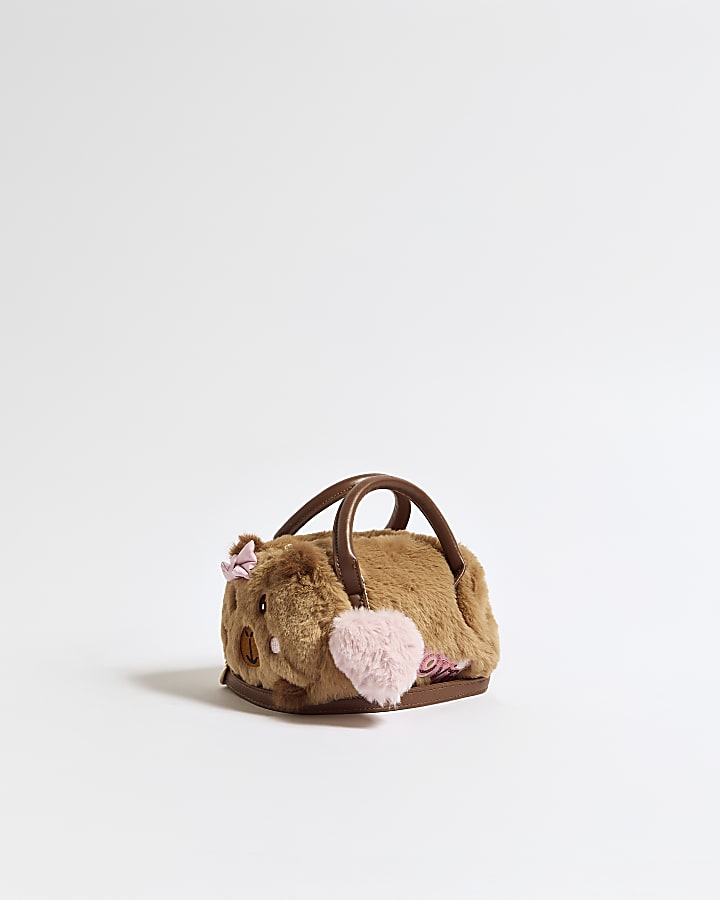 Girls Brown Capybara Bowler Bag