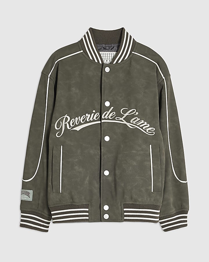 Boys Grey Nubuck Bomber Jacket