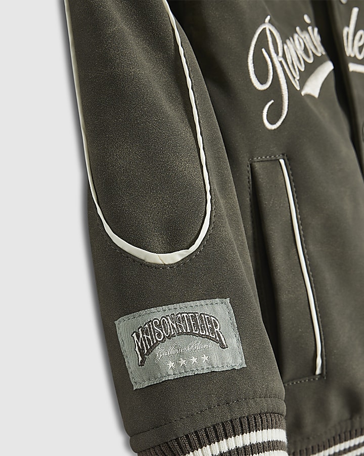 Mini Boys Grey Nubuck Bomber Jacket